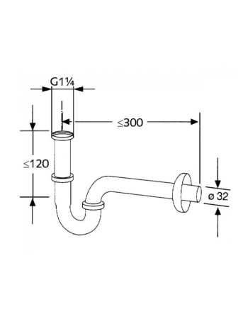 Сифон для раковини KLUDI G 1 1/4, 1026505-00