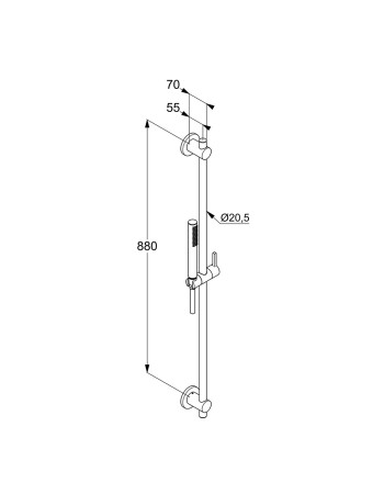Душовий гарнітур 1S KLUDI NOVA FONTE Puristic, 2084005-15