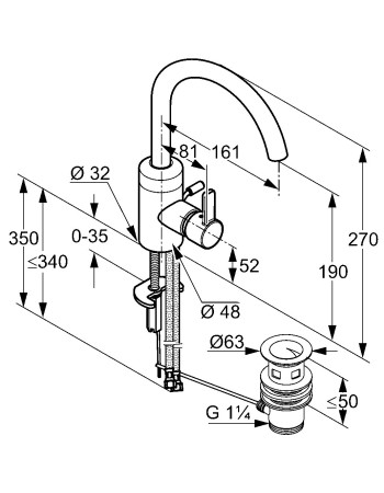 Змішувач для раковини KLUDI ZENTA, DN 15, 382550575