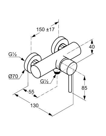 Змішувач для душу KLUDI BOZZ, DN 15, 388310576