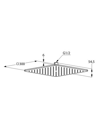 Верхній душ KLUDI A-QA, soft-edge, плаский, 300 х 300 мм, 6453005-00
