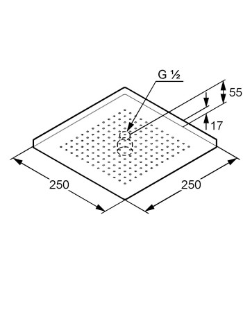 Верхній душ 250 x 250 мм KLUDI A-QA, 6653105-00