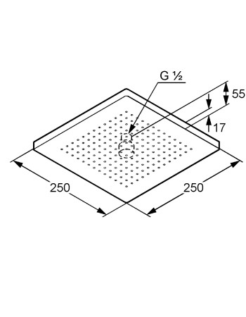 Верхній душ ECO, 250 мм KLUDI A-QA, 6654105-00