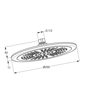 Верхній душ KLUDI FRESHLINE, 250 мм, 6751105-00