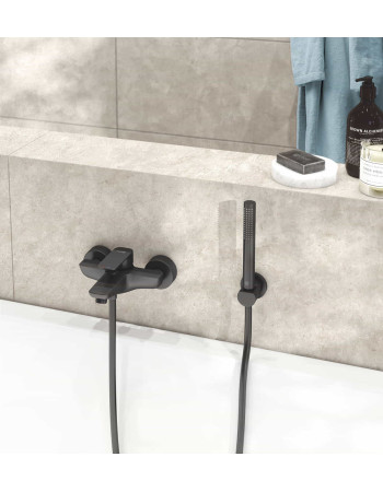 Змішувач для ванни й душу KLUDI PURE&STYLE, чорний матовий, 406813975