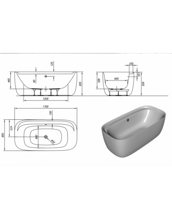 Ванна KolpaSan LUX-FS 170х85 922810