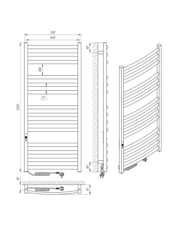 Електрична рушникосушарка Laris Гранд П14 500х1200 73207370Б