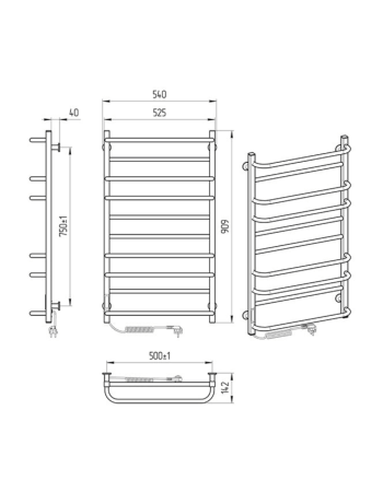 Електрична рушникосушарка Laris Комфорт ЧФЧ10 500х900 R3 73207638