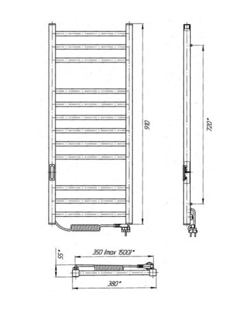 Електрична рушникосушарка Laris Імідж ЧФЧ12 350х900 R3 73207654