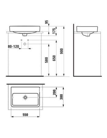 Раковина-чаша Laufen Pro S Compact з переливом без отвору для змішувача H8129520001421