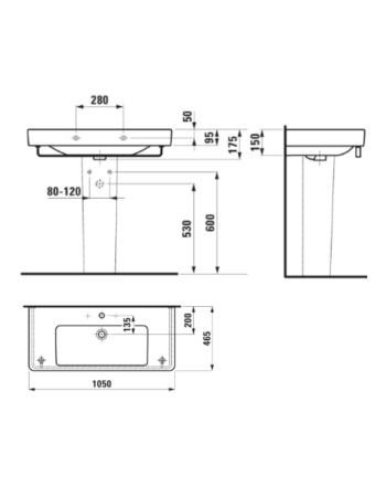 Раковина Laufen Pro S з отвором для змішувача і переливом H8139660001041