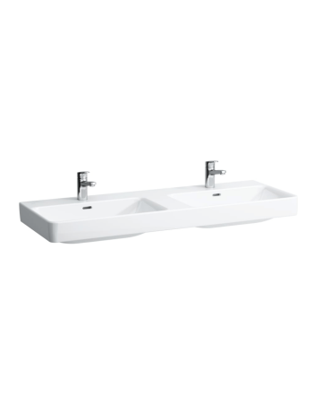 Подвійна раковина Laufen Pro S з отвором для змішувача і переливом H8149680001041