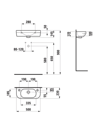 Раковина Laufen Lua з отвором для змішувача H8150820001131