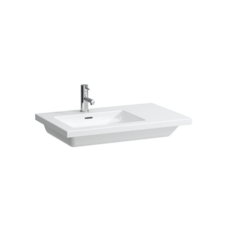 Асиметрична раковина Laufen Living Square з отвором для змішувача і переливом і полицею H8174380001041