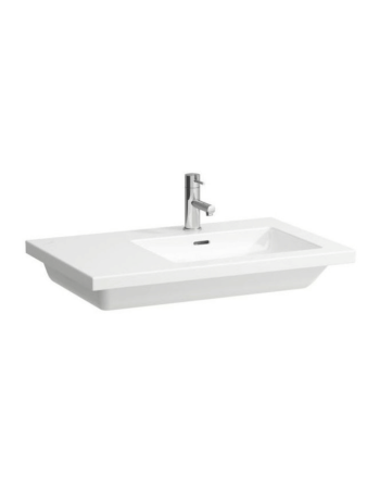 Асиметрична раковина Laufen Living Square з отвором для змішувача і переливом і полицею H8174390001041
