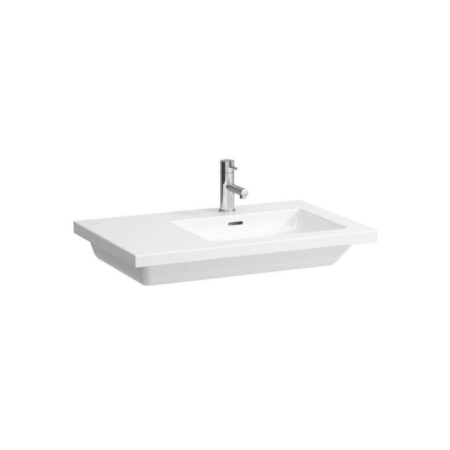 Асиметрична раковина Laufen Living Square з отвором для змішувача і переливом і полицею H8174390001041