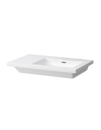 Асиметрична раковина Laufen Living Square з переливом без отвору для змішувача і полицею H8174390001091