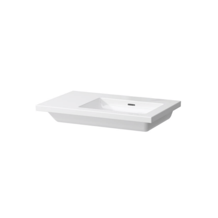 Асиметрична раковина Laufen Living Square з переливом без отвору для змішувача і полицею H8174390001091