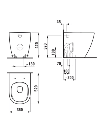 Чаша унітазу Laufen Lua H8230810000001, з кришкою soft close