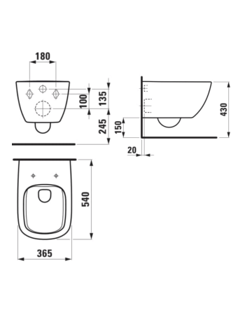 Підвісний унітаз Laufen Palomba H8668000000001, з кришкою soft close