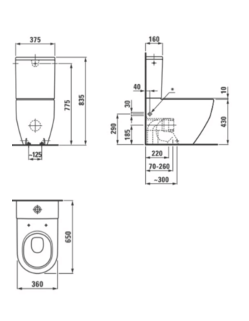 Унітаз-компакт Laufen Pro H8679530009701, з кришкою soft close