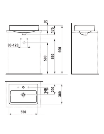 Раковина-чаша Laufen Pro S Compact з отвором для змішувача і переливом H8129520001041