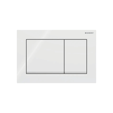 Клавіша змиву Geberit Omega20 (ex Omega30) для подвійного змиву, Square, 115.080.KJ.1, біла/хром
