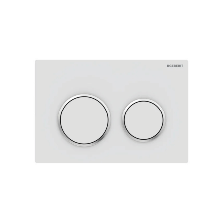 Клавіша змиву Geberit Omega20 для подвійного змиву, Round, 115.085.JT.1, біла/хром
