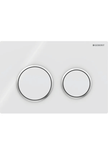 Клавіша змиву Geberit Omega20 для подвійного змиву, Round, 115.085.KJ.1, біла/хром Клавіша змиву Geberit Omega20 для подвійного змиву, Round, 115.085.KJ.1, біла/хром