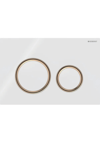 Клавіша змиву Geberit Sigma50 (ex Sigma21) для подвійного змиву, Round, 115.650.SI.1, червоне золото / біла Клавіша змиву Geberit Sigma50 (ex Sigma21) для подвійного змиву, Round, 115.650.SI.1, червоне золото / біла