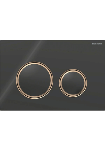 Клавіша змиву Geberit Sigma50 (ex Sigma21) для подвійного змиву, Round, 115.650.SJ.1, червоне золото / чорна Клавіша змиву Geberit Sigma50 (ex Sigma21) для подвійного змиву, Round, 115.650.SJ.1, червоне золото / чорна