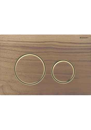 Клавіша змиву Geberit Sigma50 (ex Sigma21) для подвійного змиву, Round, 115.652.JX.1, червоне золото / чорний горіх Клавіша змиву Geberit Sigma50 (ex Sigma21) для подвійного змиву, Round, 115.652.JX.1, червоне золото / чорний горіх