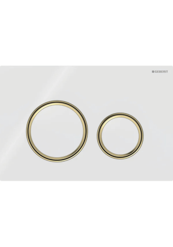 Клавіша змиву Geberit Sigma50 (ex Sigma21) для подвійного змиву, Round, 115.652.SI.1, червоне золото / біла Клавіша змиву Geberit Sigma50 (ex Sigma21) для подвійного змиву, Round, 115.652.SI.1, червоне золото / біла