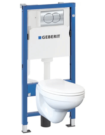 Комплект інсталяції Geberit Duofix PRO 20, 112 см, зі змивним бачком прихованого монтажу Delta 12 см, з підвісним унітазом Idol із сидінням і клавішою змиву Delta01 118.315.11.2 хром глянець