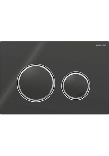 Клавіша змиву Geberit Sigma50 (ex Sigma21) для подвійного змиву, Round, 115.884.SJ.1, хром/чорна