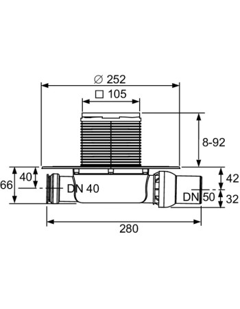 Комплект дренажного трапа TECEdrainpoint S110 3601100, екстраплоский, з універсальним фланцем Seal System