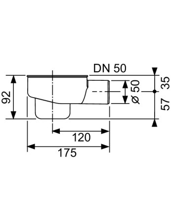 Стандартний сифон TECEdrainline 650001, боковий DN50, 0,8 л/с