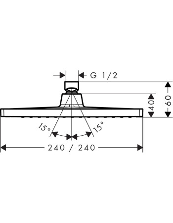 Верхній душ 240 1jet hansgrohe Crometta E, 26726670