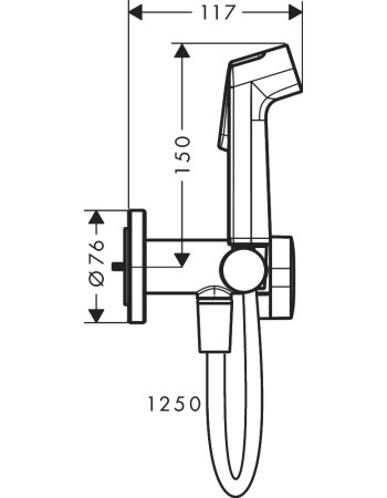 Гігієнічний душ зі шлангом і тримачем hansgrohe Bidette, 29232340