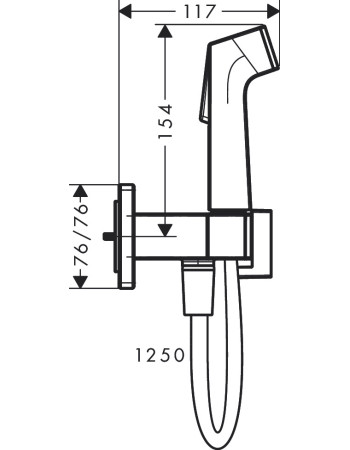 Гігієнічний душ зі шлангом і тримачем hansgrohe Bidette, 29233340
