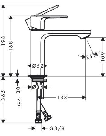 Змішувач для раковини hansgrohe Rebris S, 72520000